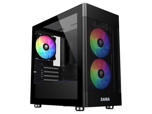 SAMA ARGB-Q5 Micro ATX Mini Tower Black Tempered Glass image