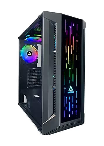 Apevia Matrix ATX Mid Tower Black with Tempered Glass Side Panel and USB 3.2 Gen 1 Type-A USB 2.0 Type-A image