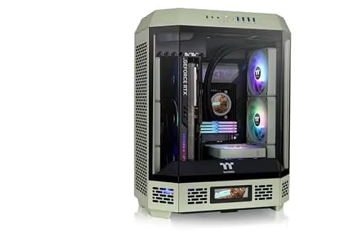Thermaltake The Tower 600 ATX Mid Tower Green with Tempered Glass Side Panel and USB 3.2 Gen 2 Type-C, USB 3.2 Gen 1 Type-A Front Panel image