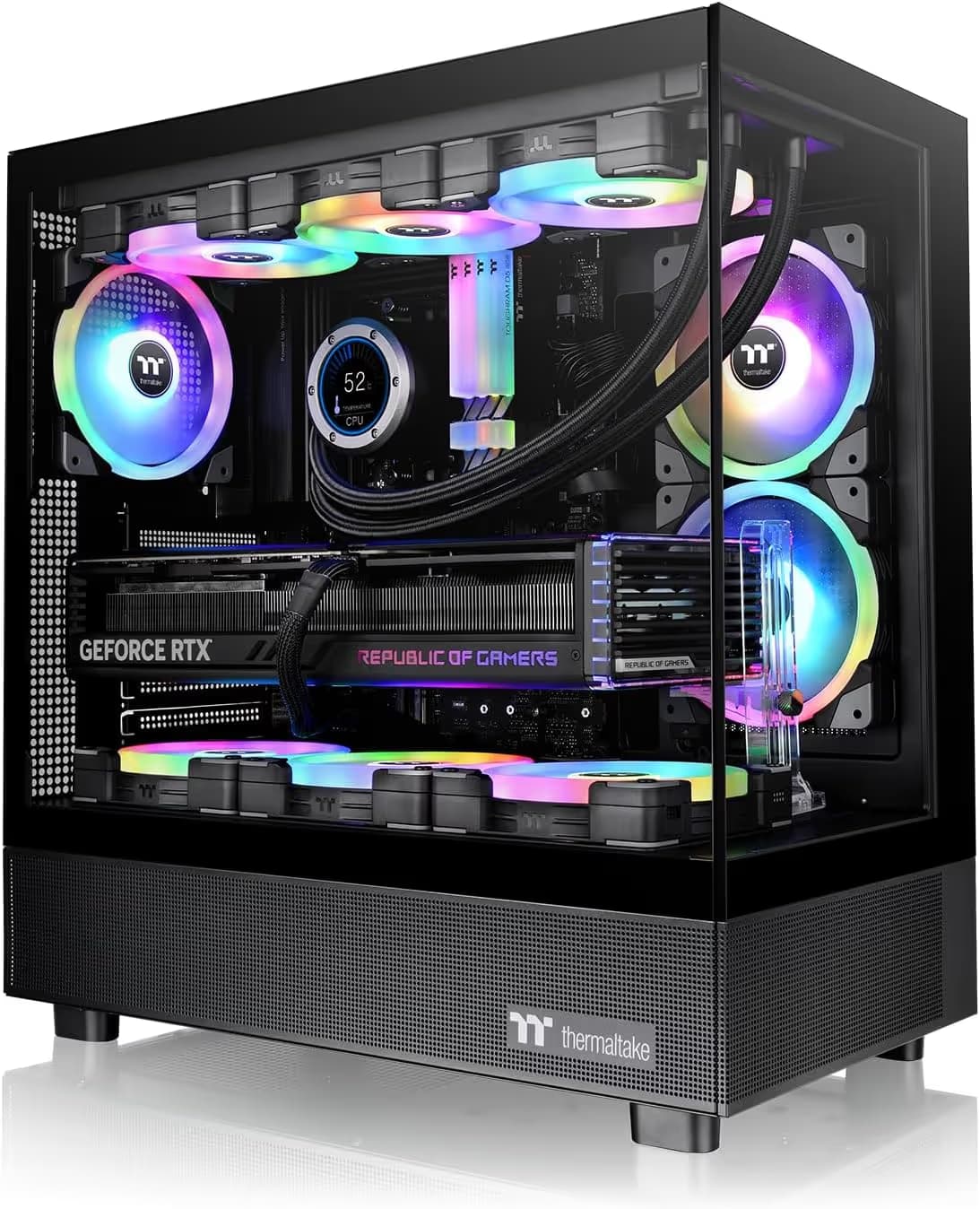 Thermaltake View 270 TG ARGB Mid Tower Chassis Black Tempered Glass Side Panel image