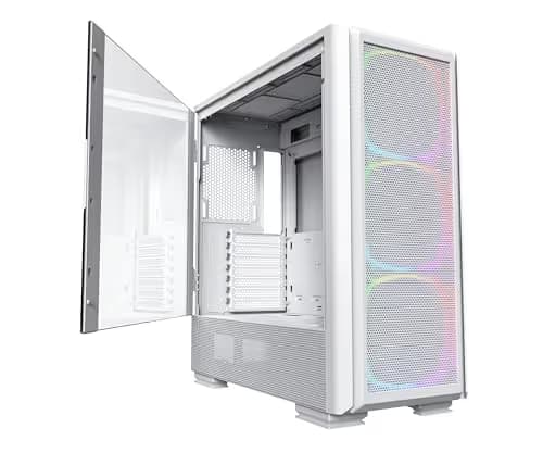 Montech SKY TWO GX E-ATX Mid Tower with Tempered Glass Side Panel - White image