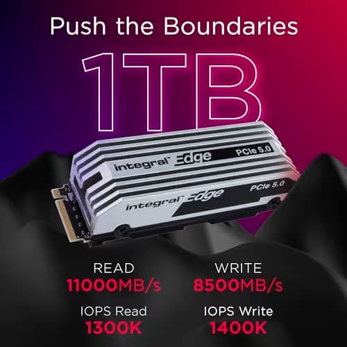 Integral Edge Gen5 w/ Heatsink 1TB SSD M.2-2280 PCIe 5.0 X4 NVMe image