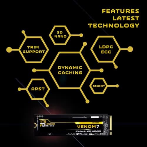 Fantom Drives VENOM7 1TB M.2-2280 SSD PCIe 4.0 x4 NVMe image