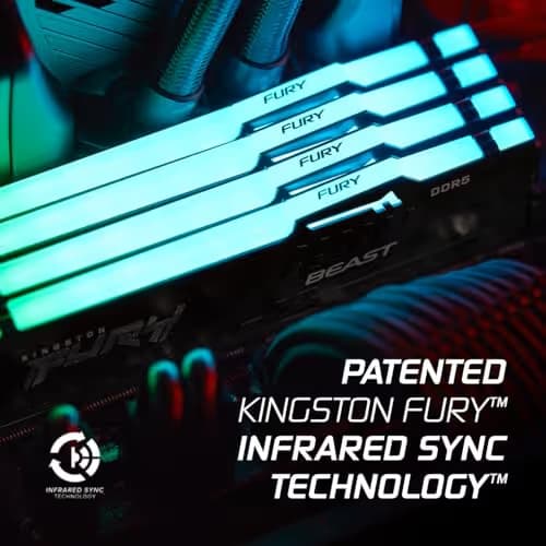 Kingston FURY Beast RGB 16GB (1x16GB) DDR5 6000 CL30 Black image
