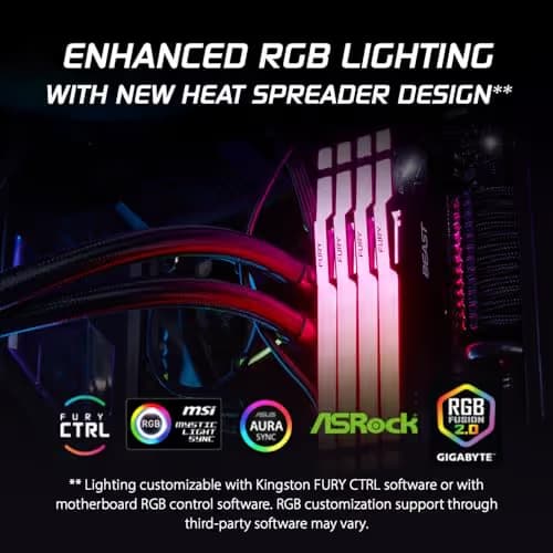 Kingston FURY Beast RGB 16GB (1x16GB) DDR5 6000 CL30 Black image