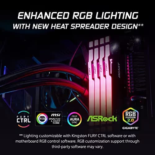 Kingston FURY Beast RGB Black DDR5-6000 CL40 64GB (2x32GB) image