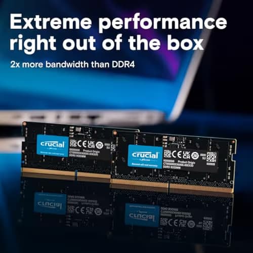 Crucial CT2K16G48C40S5 Black SODIMM DDR5-4800 CL40 32GB (2x16GB) image