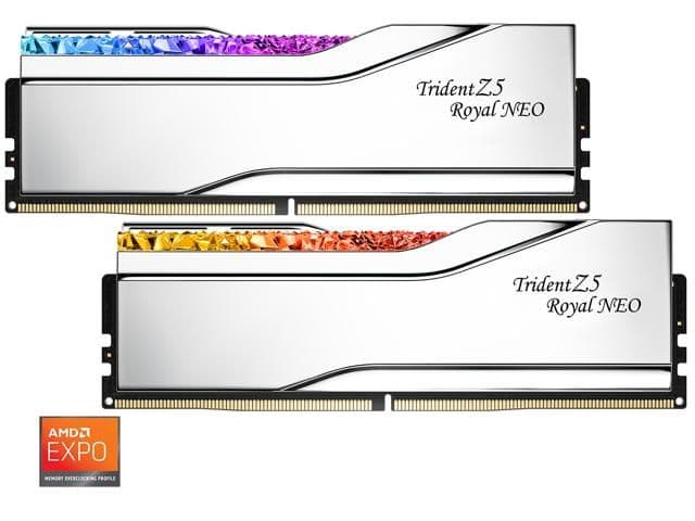 G.Skill Trident Z5 Royal Neo RGB Silver DDR5-6000 CL26 64GB (2x32GB) image