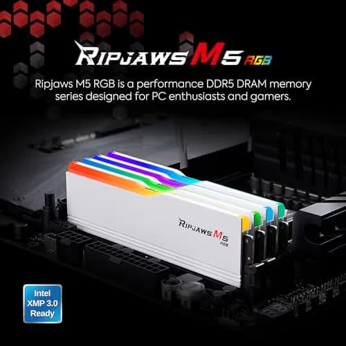 G.Skill Ripjaws M5 RGB DDR5-6400 CL32 96GB (2x48GB) White image