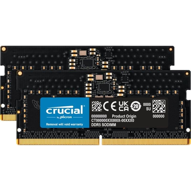 Crucial CT2K8G56C46S5 Black DDR5-5600 SODIMM CL46 16GB (2x8GB) image