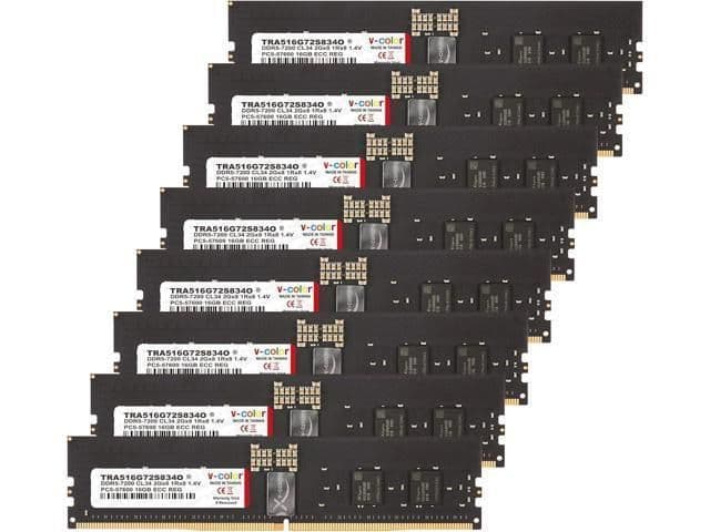 V-Color TRA516G72S834O Black Registered DDR5-7200 CL34 128GB (8x16GB) image
