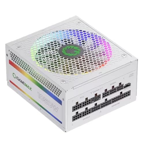 GameMax RGB Pro White 1050W Fully Modular 80+ Gold Certified image