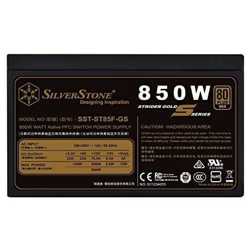 Silverstone ST85F-GS-V2 850W Fully Modular 80+ Gold ATX image