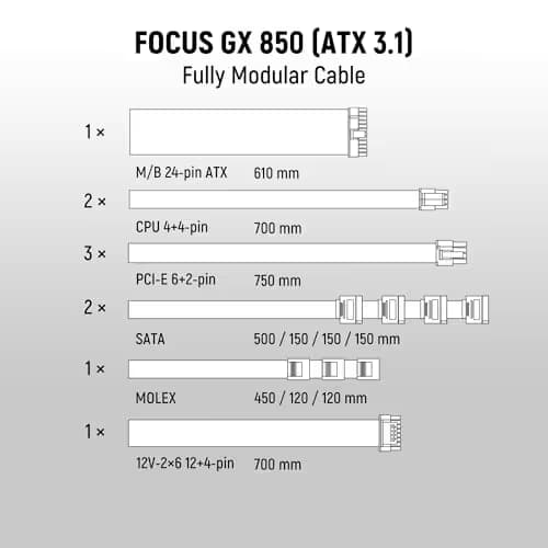 SeaSonic Focus GX V4 ATX 3 (2024) 850W Fully Modular 80+ Gold Certified image