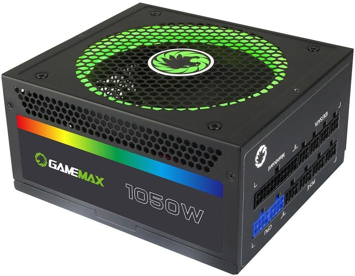 GameMax RGB Rainbow Black 1050W Fully Modular 80+ Gold Certified image