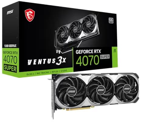 MSI VENTUS 3X OC GeForce RTX 4070 SUPER 12GB GDDR6X Black image