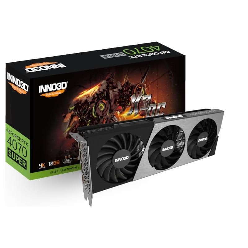 Inno3D GeForce RTX 4070 SUPER X3 OC 12GB GDDR6X Black / Silver image