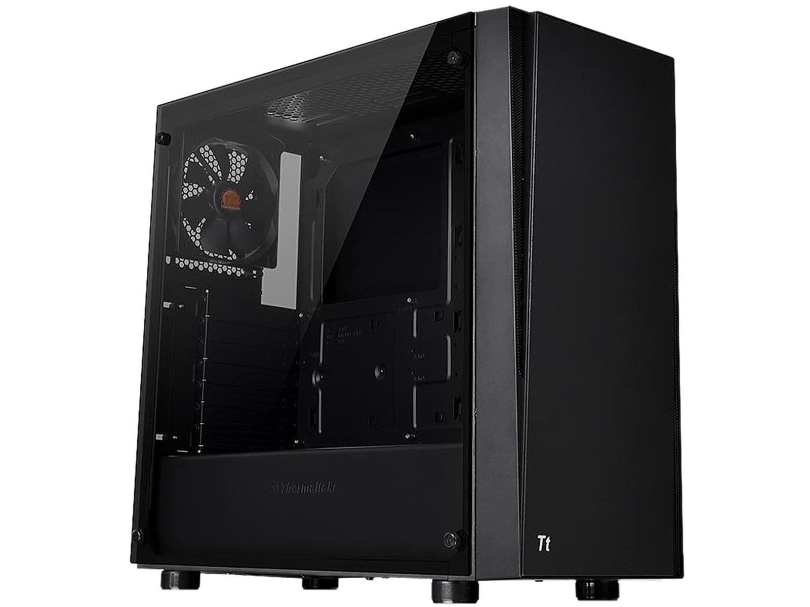 Thermaltake Versa J21 ATX Mid Tower Black with Tempered Glass Side Panel and USB 3.2 Gen 1 Type-A, USB 2.0 Type-A image