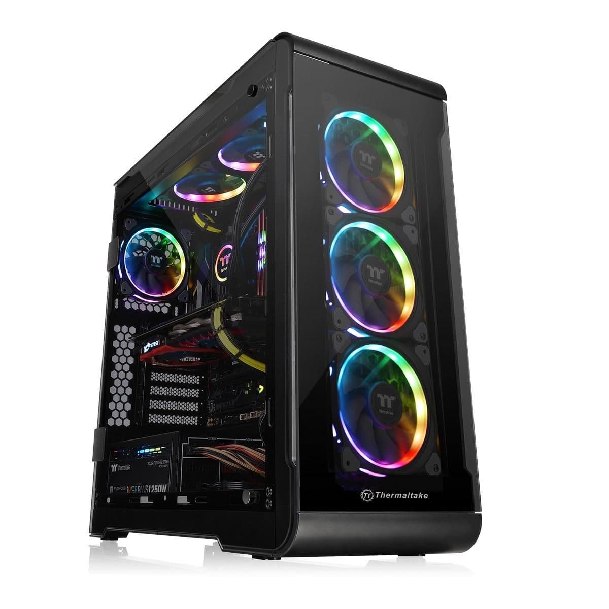 Thermaltake View 32 TG ATX Mid Tower Black with Acrylic Side Panel, USB 3.2 Gen 1 Type-A, USB 2.0 Type-A image