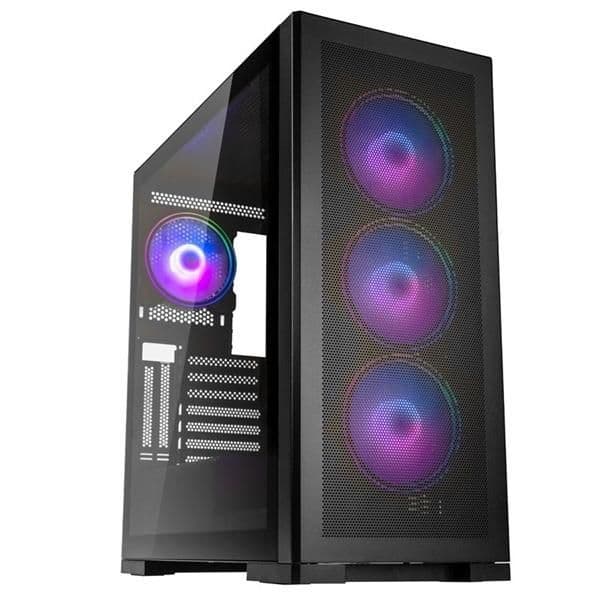 KOLINK Unity Meshbay ARGB ATX Mid Tower Black with Tempered Glass Side Panel and USB 3.2 Gen 1 Type-A, USB 2.0 Type-A image