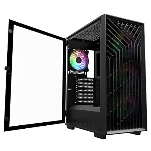 CiT Blade ATX Mid Tower Black Tempered Glass Side Panel ARGB image