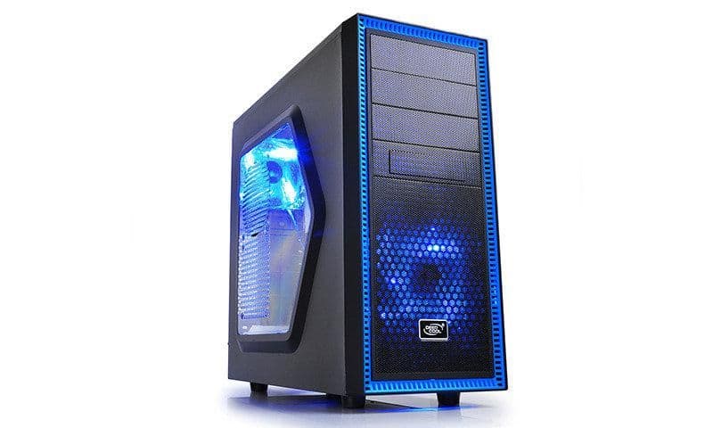 Deepcool TESSERACT BF ATX Mid Tower Black / Blue Acrylic Side Panel, USB 3.2 Gen 1 Type-A, USB 2.0 Type-A image