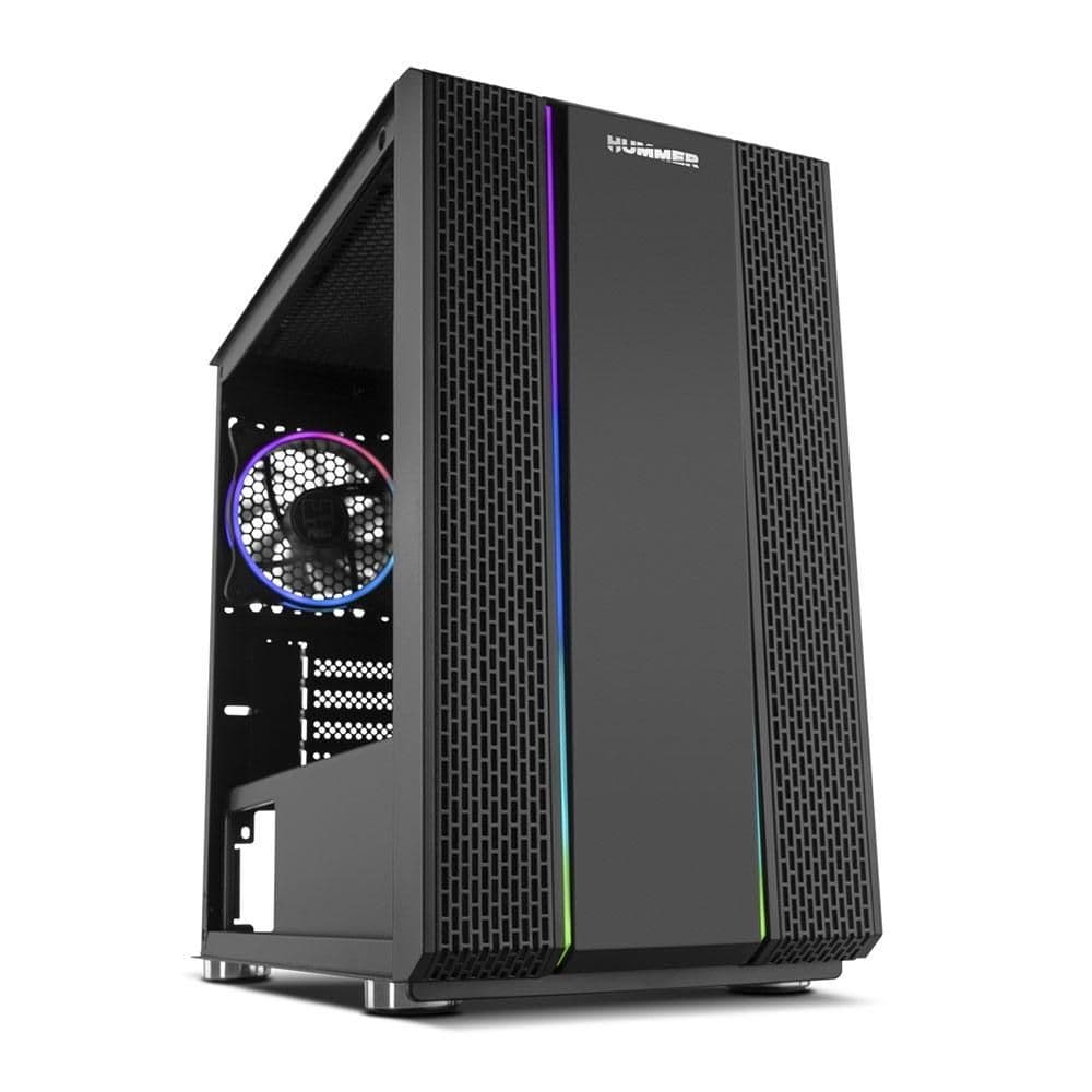 NOX Hummer Fusion S MicroATX Mini Tower Black Tempered Glass Side Panel main image