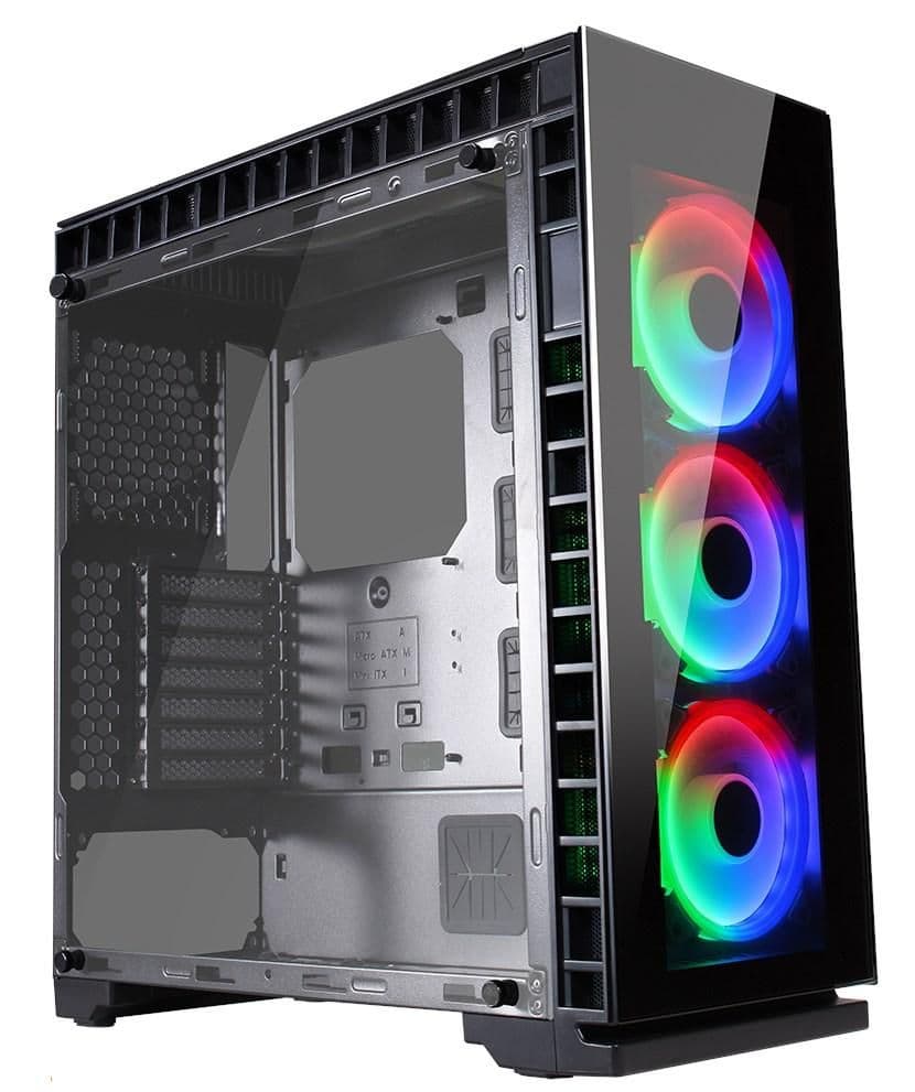GameMax Spectrum ATX Mid Tower Black Tempered Glass Side Panel image