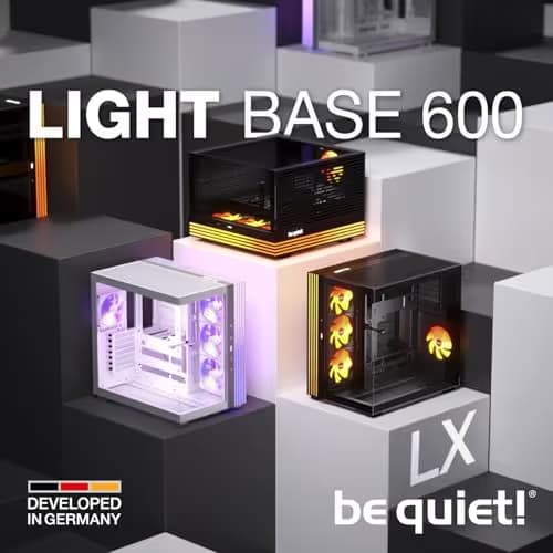be quiet! Light Base 600 DX ATX Mid Tower White with Tempered Glass Side Panel image