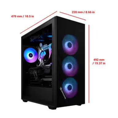 iBuypower Scale Mesh ARGB ATX Mid Tower Black Tempered Glass image