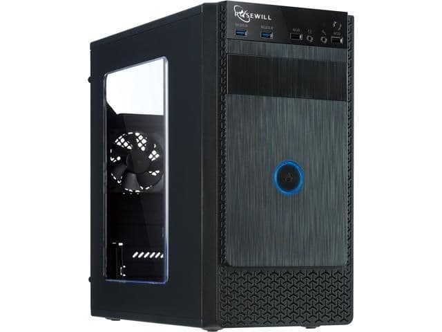 Rosewill FBM-X1 Micro ATX Mini Tower Black with Acrylic Side Panel and USB 3.2 Gen 1 Type-A, USB 2.0 Type-A Front Panel main image