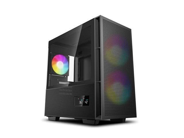 Deepcool CH360 DIGITAL Micro ATX Mid Tower Black with Tempered Glass Side Panel and USB 3.2 Gen 1 Type-C / USB 3.2 Gen 1 Type-A Front Panel image