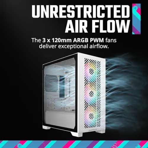 Cooler Master Elite 301 MicroATX Mid Tower White Tempered Glass Side Panel image