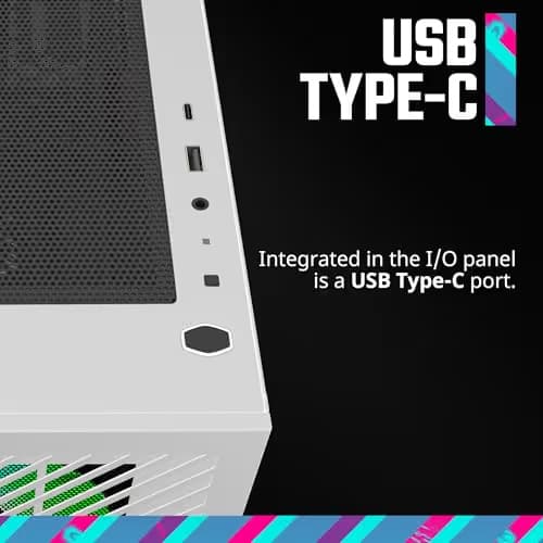 Cooler Master Elite 301 MicroATX Mid Tower White Tempered Glass Side Panel image