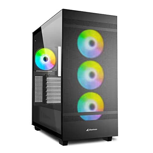 SHARKOON Rebel C50 RGB ATX Mid Tower Black Tempered Glass Side Panel main image