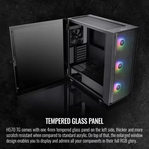 Thermaltake H570 ATX Mid Tower Black Tempered Glass ARGB image