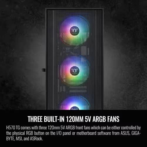 Thermaltake H570 ATX Mid Tower Black Tempered Glass ARGB image