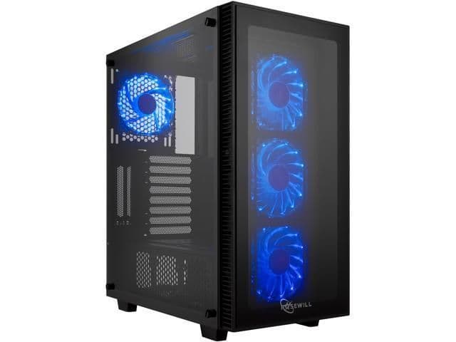 Rosewill CULLINAN ATX Mid Tower Black with Tempered Glass Side Panel and USB 3.2 Gen 1 Type-A, USB 2.0 Type-A main image
