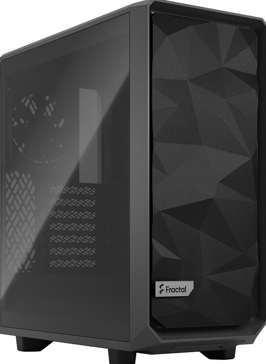 Fractal Design Meshify 2 Compact Gray TG Middle Tower PC Case with Mesh Design, Tempered Glass (Clear) main image