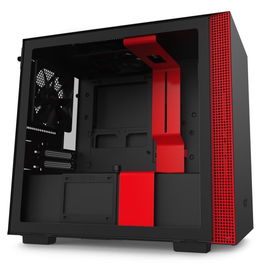 NZXT H210 Mini-ITX Tower Black / Red Tempered Glass main image