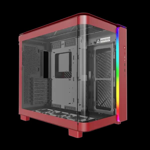 Montech KING 95 ATX Mid Tower Red Tempered Glass Side Panel image