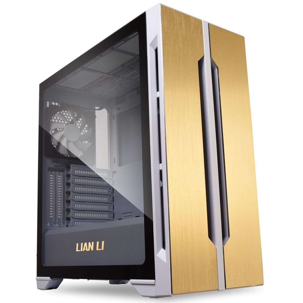 Lian Li LANCOOL ONE Digital ATX Mid Tower Gold / White with Tempered Glass Side Panel and USB 3.2 Gen 2 Type-C, USB 3.2 Gen 1 Type-A image