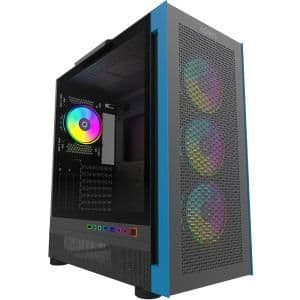 AQIRYS Sargas ATX Mid Tower Black / Blue Tempered Glass image