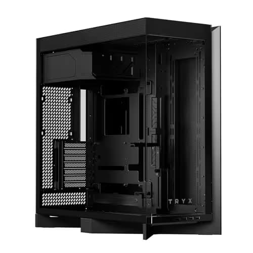 TRYX Luca L70 ATX PC Case Panoramic Glass with Front Panel ATX Case Top Mount PSU Black image