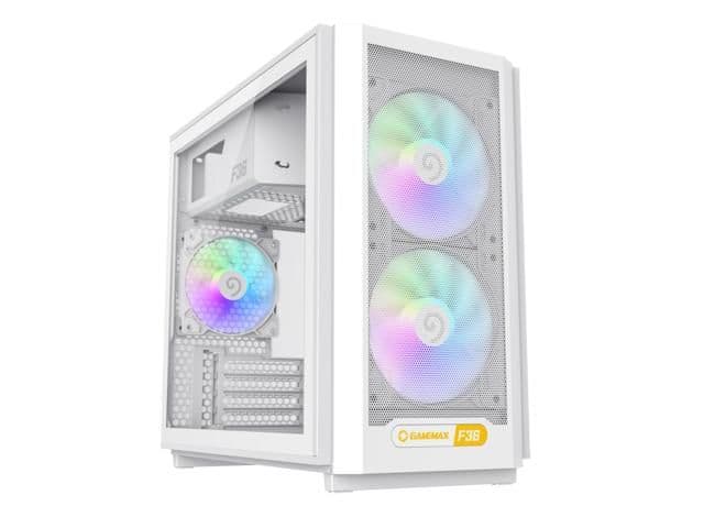 GameMax F36 Micro ATX Mini Tower White Tempered Glass Side Panel image