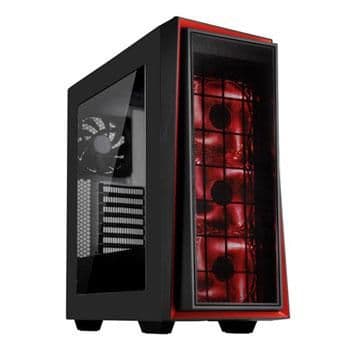 Silverstone RL06 ATX Mid Tower Black / Red with Acrylic Side Panel, USB 3.2 Gen 1 Type-A USB 2.0 Type-A, Dimensions: 455 x 200 x 477 main image