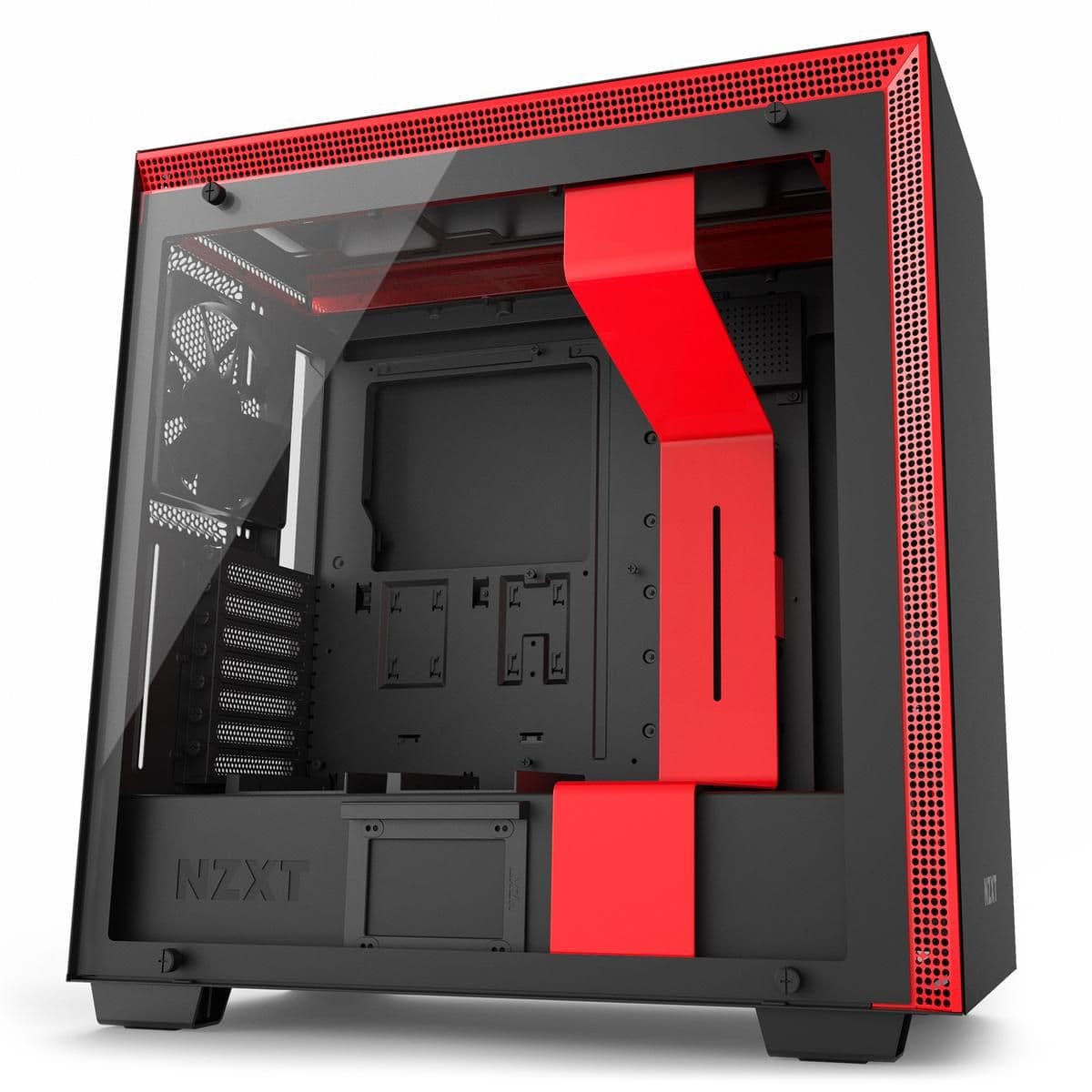 NZXT H700i ATX Mid Tower Black / Red with Tempered Glass Side Panel and USB 3.2 Gen 1 Type-A, USB 2.0 Type-A image