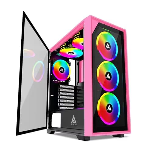 Apevia Genesis Pro ATX Mid Tower Pink with Tempered Glass Side Panel and USB 3.2 Gen 1 Type-C / USB 2.0 Type-A main image