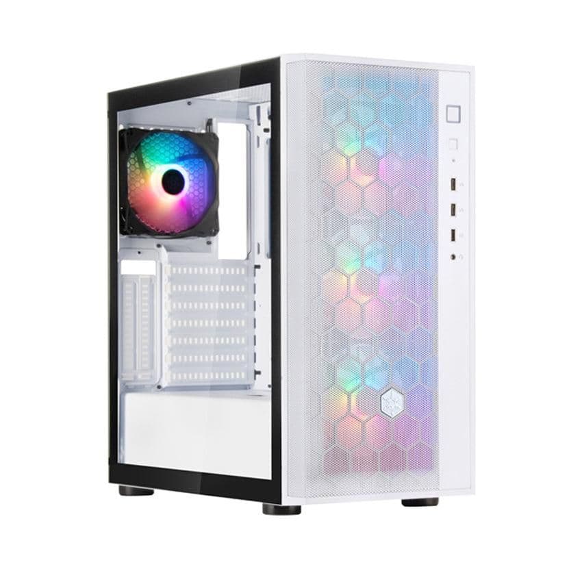 Silverstone FARA R1 PRO V2 ATX Mid Tower White with Tempered Glass Side Panel and USB 3.2 Gen 1 Type-A / USB 2.0 Type-A image