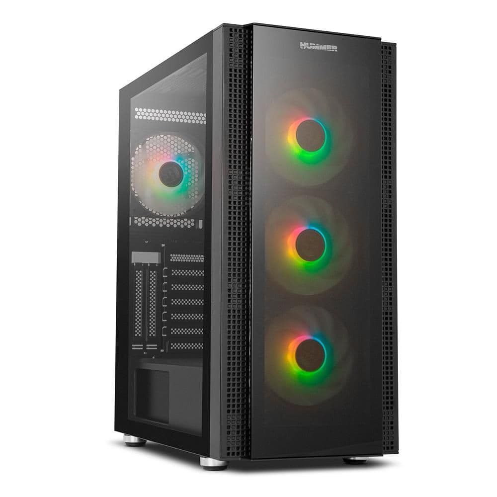 NOX HUMMER HORUS ATX Mid Tower Black with Tempered Glass Side Panel and USB 3.2 Gen 1 Type-A USB 2.0 Type-A image
